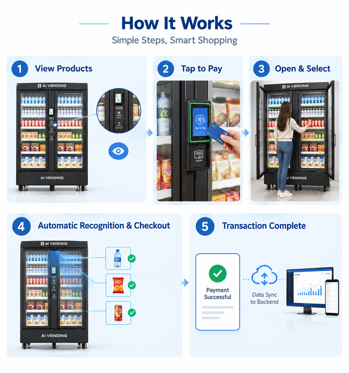 How does the 1130L AI Vision Vending Machine with Single System work.png