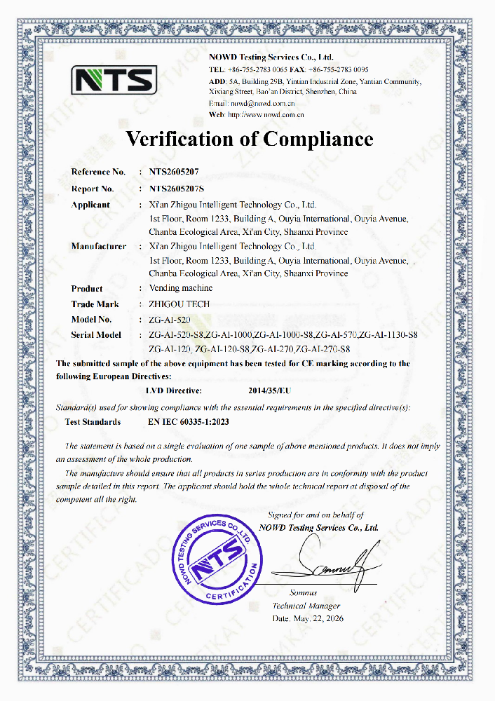 CE LVD Certificate of Compliance