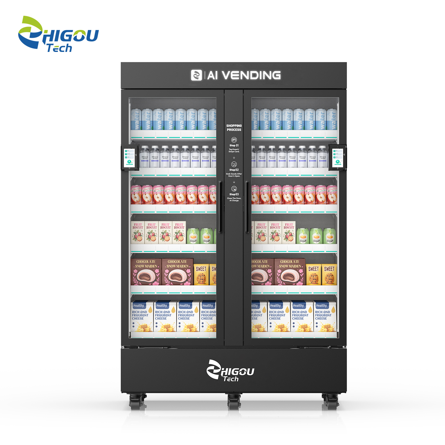Card Reader Screen 1130L AI Vision Vending Machine with Dual System
