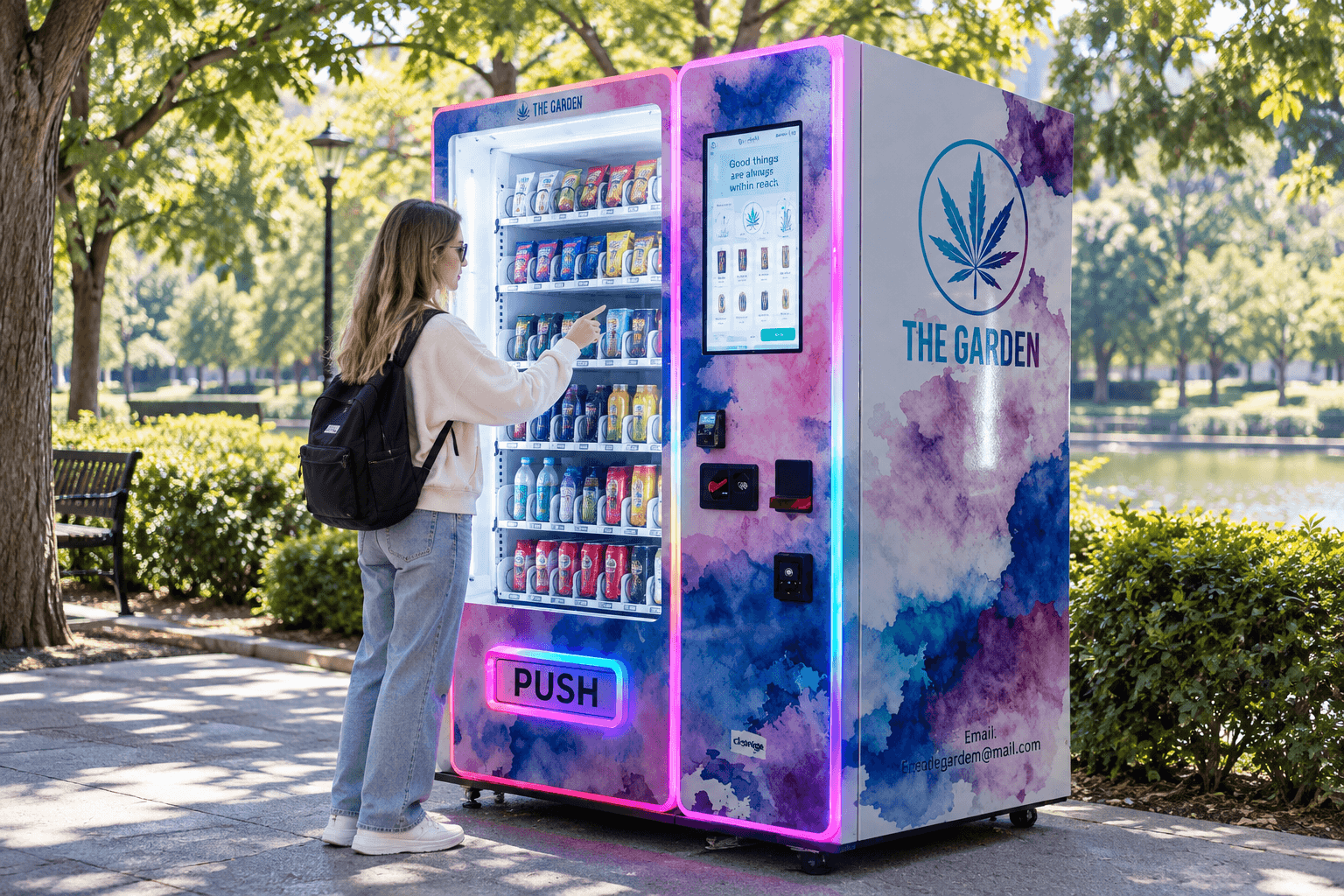 Custom 21.5-Inch Touchscreen Spiral Vending Machine for Park Retail