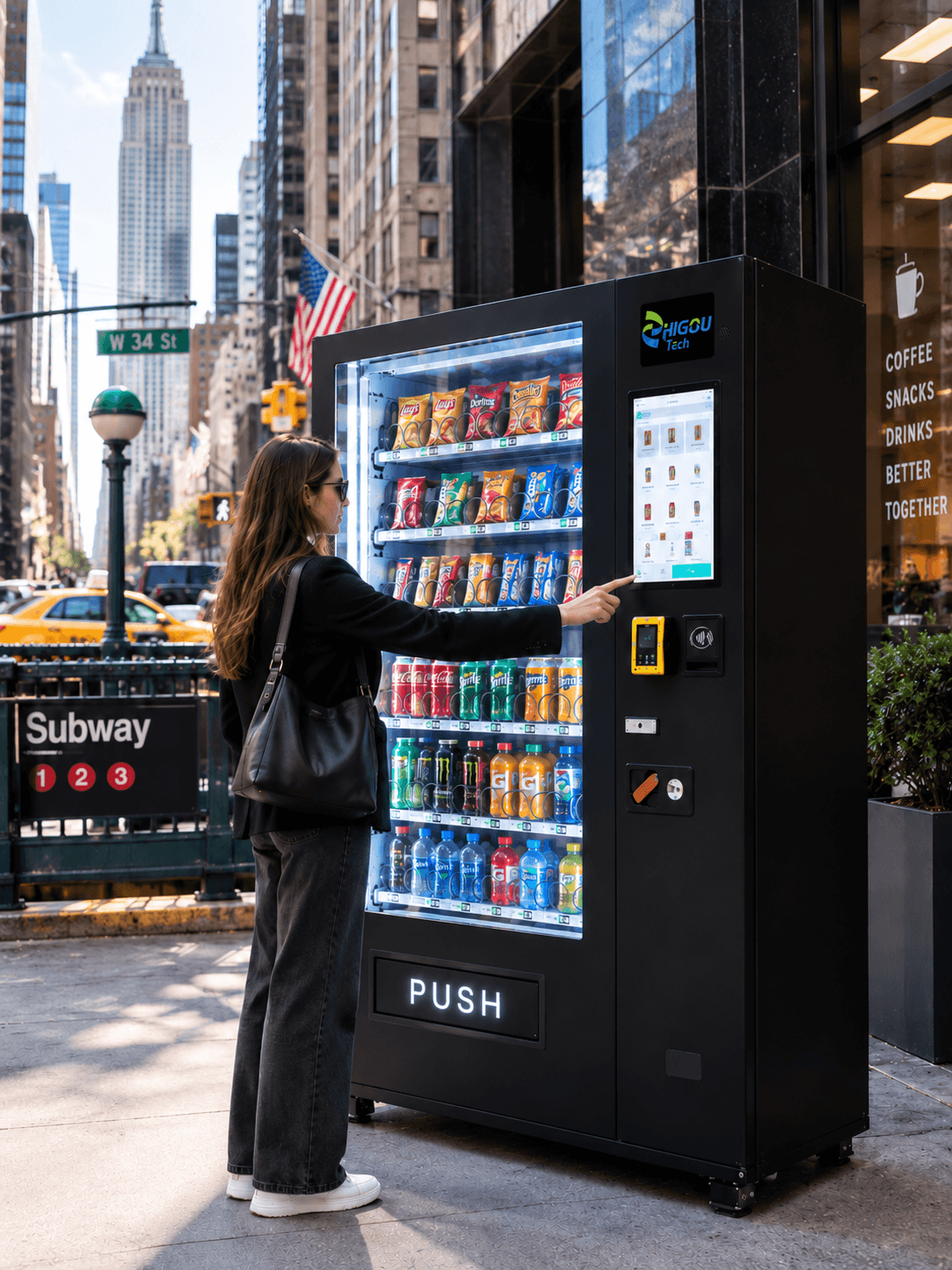 15.6-Inch Touchscreen Spiral Vending Machine for Outdoor Retail