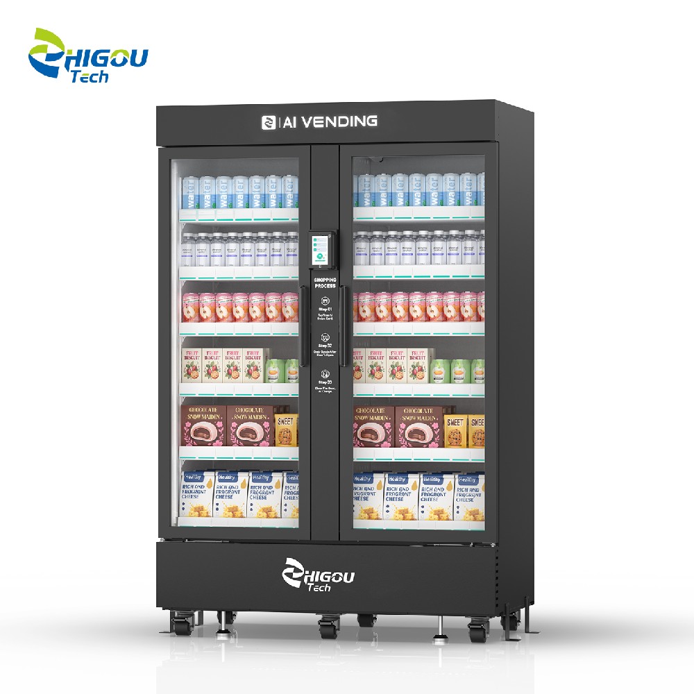 The Zhiguo Tech 1130L AI Vision Recognition Vending Machine features a single-system configuration, supports bank card/credit card payments, and accepts OEM customization requests.