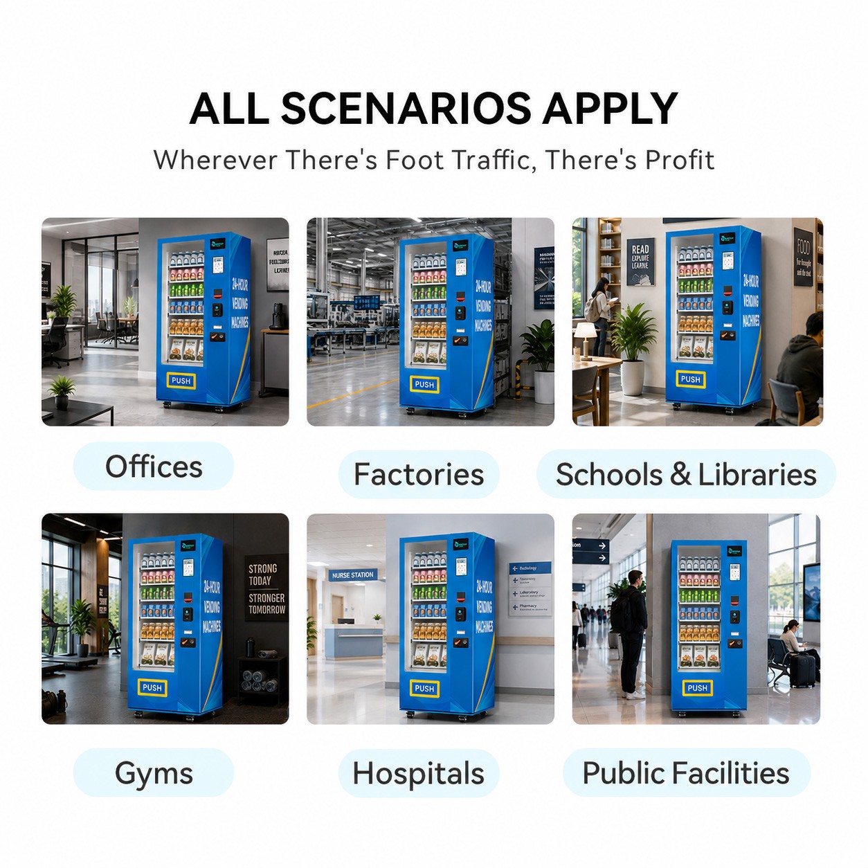 8" Touchscreen Spiral Vending Machine with 36 Slots and Multi-Payment System